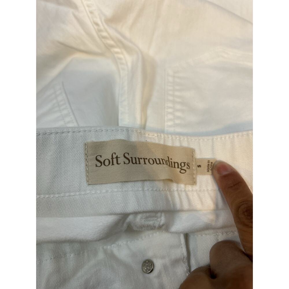 Soft Surroundings Ultimate Denim Shorts Womens S White Relaxed Stretch Mid Rise - Picture 5 of 6